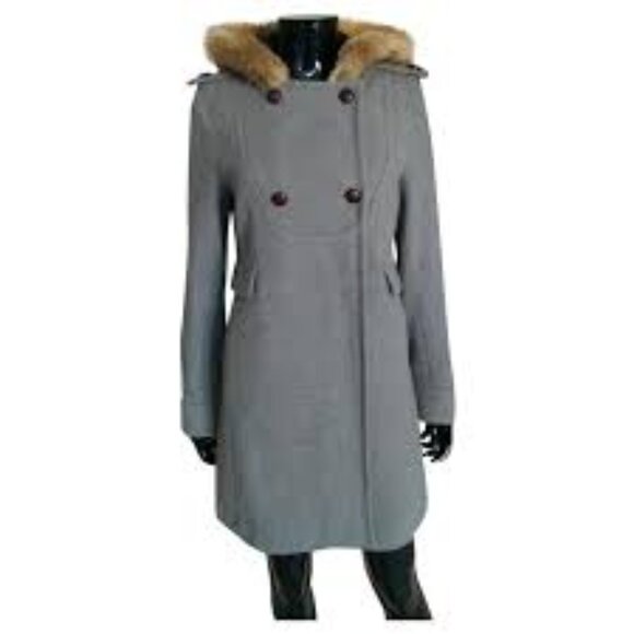 Comptoir des Cotonniers Grey Coat with Hood - Picture 1 of 9
